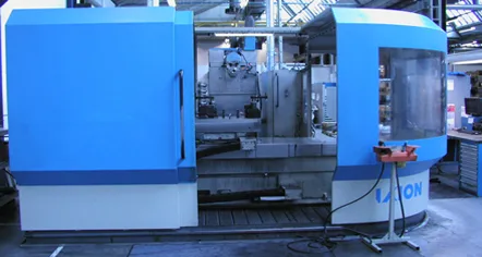 Furadeira CNC azul de dois fusos